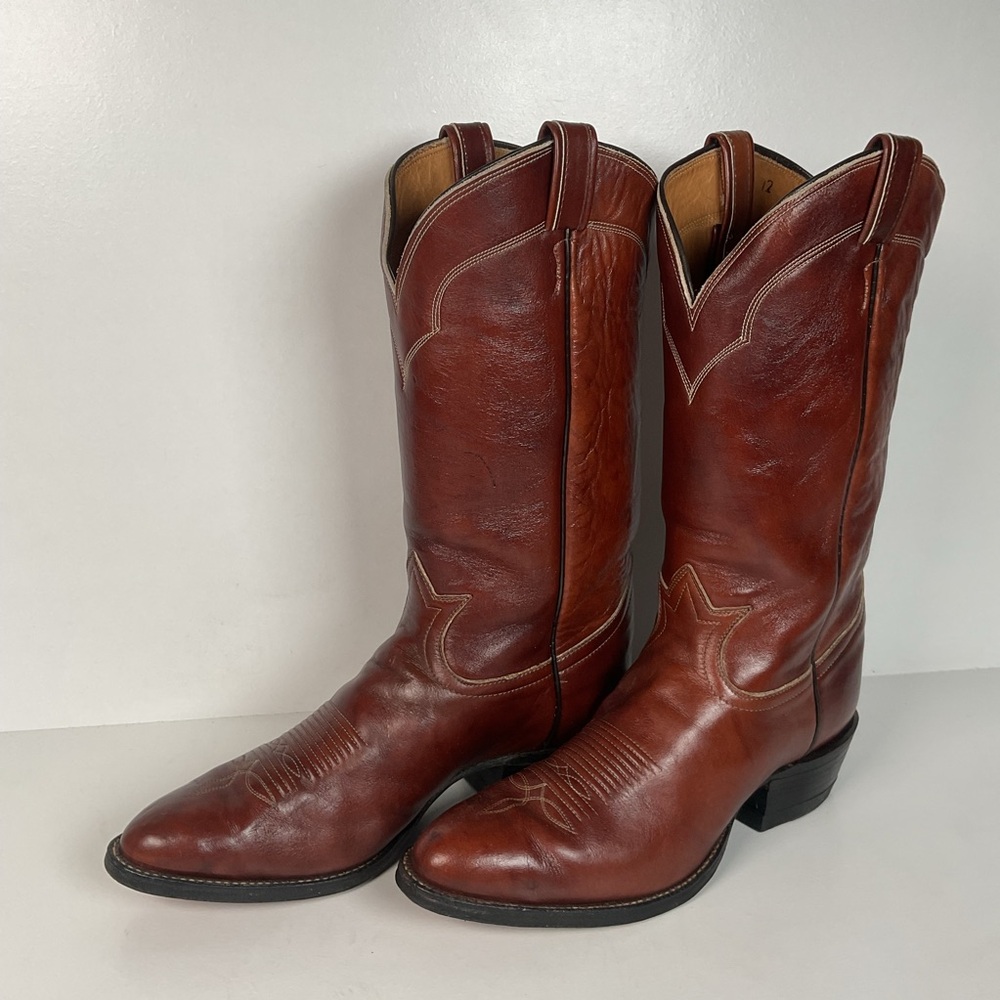 Vintage Tony Lama Cowboy Boots | Chocolate Cow | Men’s 11 D